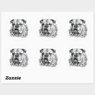 Fierce Bulldog Perfect voor Hondenliefhebbers Ronde Sticker