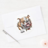 Fierce Bulldog voor Hondenliefhebbers Ronde Sticker (Envelop)