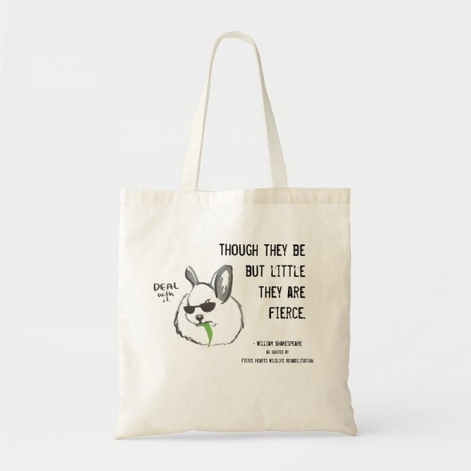 Fierce Bunny w/ Quote Tote Bag (Voorkant)