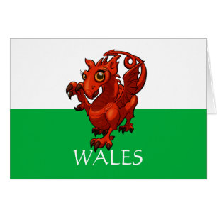 Fierce but Cute Baby Welsh Red Dragon Cartoon