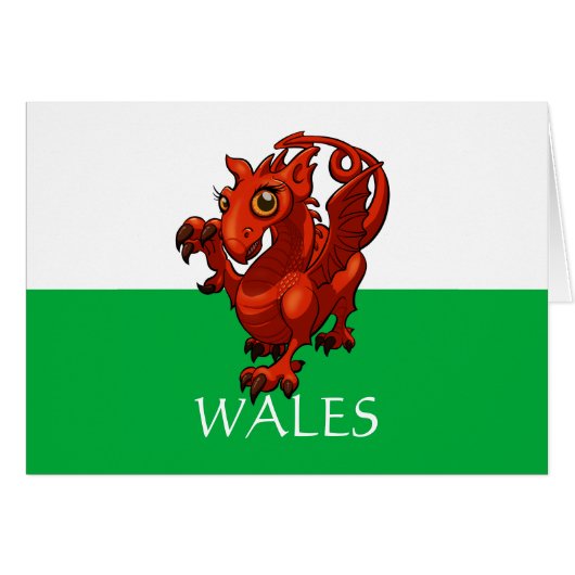 Fierce but Cute Baby Welsh Red Dragon Cartoon (Voorkant Horizontaal)