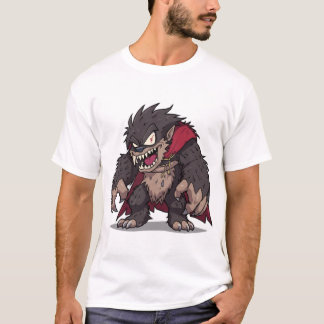 Fierce Cartoon Monster Werewolf Graphic T-shirt