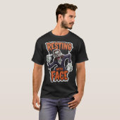 Fierce cartoon zombie in a suit with dripping text t-shirt (Voorkant volledig)
