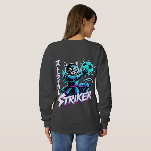 Fierce Cat Samurai Striker Sweatshirt for Women (Achterkant volledig)