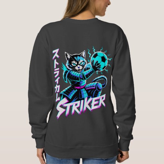 Fierce Cat Samurai Striker Sweatshirt for Women (Achterkant)
