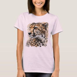 Fierce Cheetah Print Vrouwen Graphic T-shirt