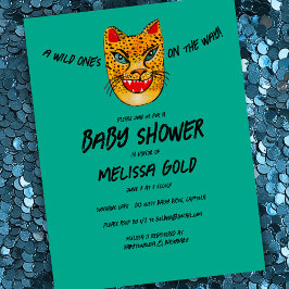 Fierce Cheetah Wild Een Schattige BABY SHOWER CUST Uitnodiging Briefkaart