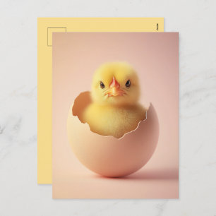Fierce Chick in Eggshell Feestdagenkaart