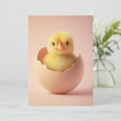 Fierce Chick in Eggshell Kaart (Staand voorkant)