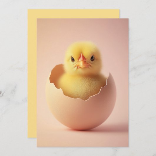 Fierce Chick in Eggshell Kaart (Voorkant / Achterkant)