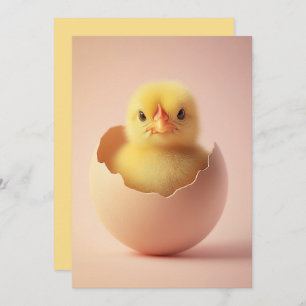 Fierce Chick in Eggshell Kaart