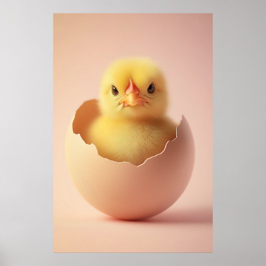 Fierce Chick in Eggshell Poster (Voorkant)