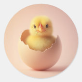 Fierce Chick in Eggshell Ronde Sticker (Voorkant)