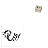 Fierce Chinese Dragon Silhouette Rubberstempel (Gestempeld)
