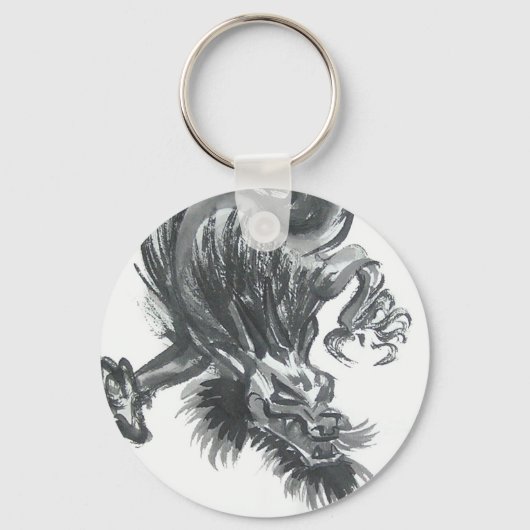 Fierce Chinese Dragon Sleutelhanger (Voorkant)