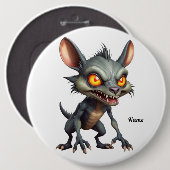 Fierce Chupacabra Art Spiky Fur Fantasy Creature Ronde Button 6,0 Cm (Voorkant /achterkant)