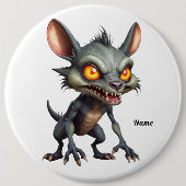 Fierce Chupacabra Art Spiky Fur Fantasy Creature Ronde Button 6,0 Cm (Voorkant)