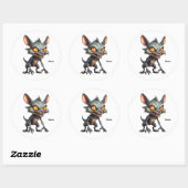 Fierce Chupacabra Art Spiky Fur Fantasy Creature Ronde Sticker (Vel)