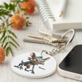 Fierce Chupacabra Art Spiky Fur Fantasy Creature Sleutelhanger (Voorkant Rechts)