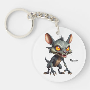 Fierce Chupacabra Art Spiky Fur Fantasy Creature Sleutelhanger