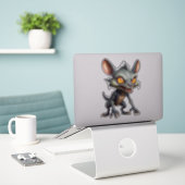 Fierce Chupacabra Art Spiky Fur Fantasy Creature Sticker (Laptop op bureau)