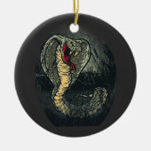 Fierce Cobra Snake Dark Jungle Tattoo Art Keramisch Ornament (Voorkant)