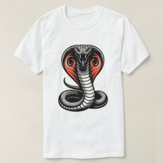 Fierce Cobra Snake Illustration Bold Power Design T-shirt (Design voorkant)