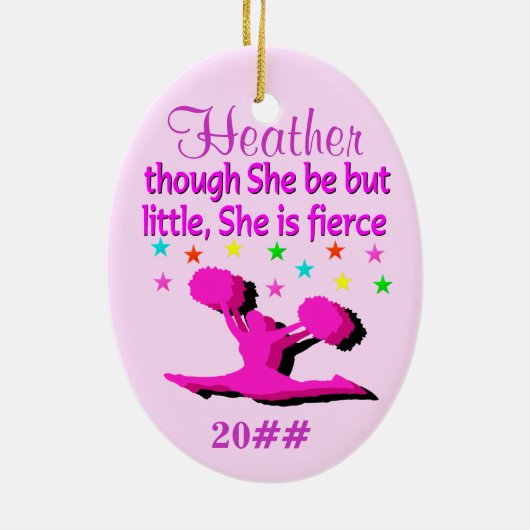 FIERCE CUSTOM CHEERLEADING KERST ORNAMENT (Achterkant)