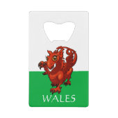 Fierce, Cute Red Welsh Cartoon Baby Dragon Creditkaart Flessenopener (Voorkant)