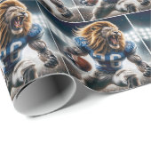 Fierce Detroit Lion #26 Football speler Cadeaupapier (Rol Hoek)