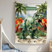 Fierce Dinosaur Blanket Aangepaste Naam Gepersonal Fleece Deken