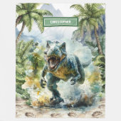Fierce Dinosaur Blanket Gepersonaliseerde Aangepas Fleece Deken (Voorkant)