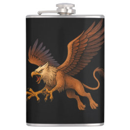 Fierce Diving Golden Griffin Mythologie Fantasy Ar Heupfles