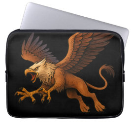 Fierce Diving Golden Griffin Mythologie Fantasy Ar Laptop Sleeve