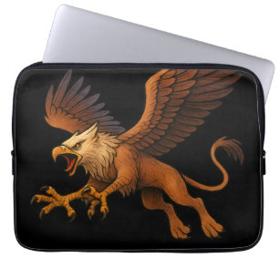 Fierce Diving Golden Griffin Mythologie Fantasy Ar Laptop Sleeve