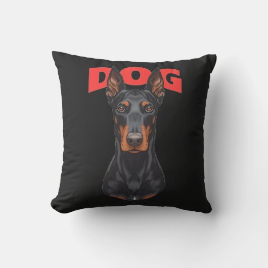 Fierce Dobermann Kussen – Sterk en Elegant Huis (Voorkant)