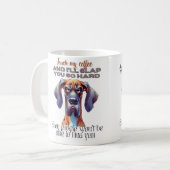 Fierce Dog Coffee Mok – Grappig "Touch My Coffee"  (Voorkant links)