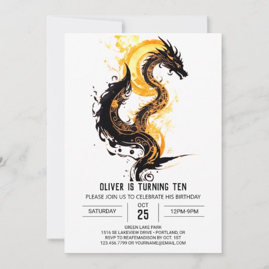 Fierce Dragon Avontuur Verjaardag Kaart (Voorkant)