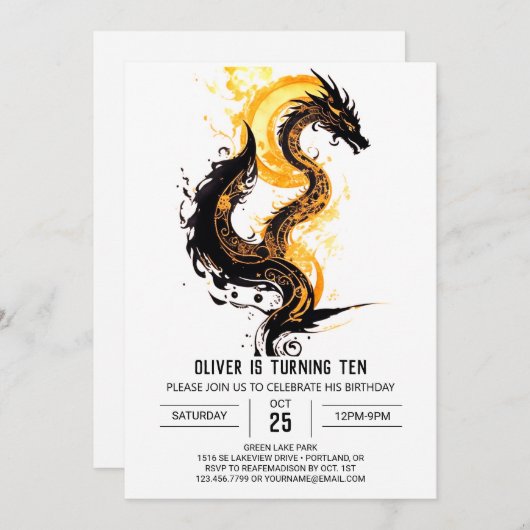 Fierce Dragon Avontuur Verjaardag Kaart (Voorkant / Achterkant)