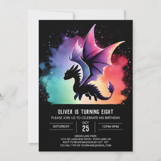 Fierce Dragon Birthday Printable Kaart (Voorkant)