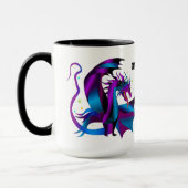 Fierce Dragon Black Blue Paars op Guard Fun Mok (Links)