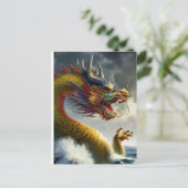 Fierce Dragon Briefkaart (Staand voorkant)