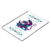 Fierce Dragon Flowers Feminine Name Insert Spiral Notitieboek (Linkerzijde)