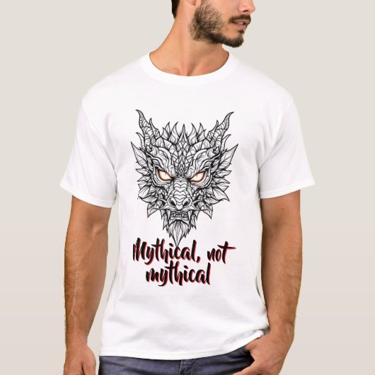 Fierce Dragon Head Line Art T-shirt (Voorkant)