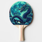 Fierce Dragon in Moonlight Personalized Tafeltennisbatje (Achterkant)