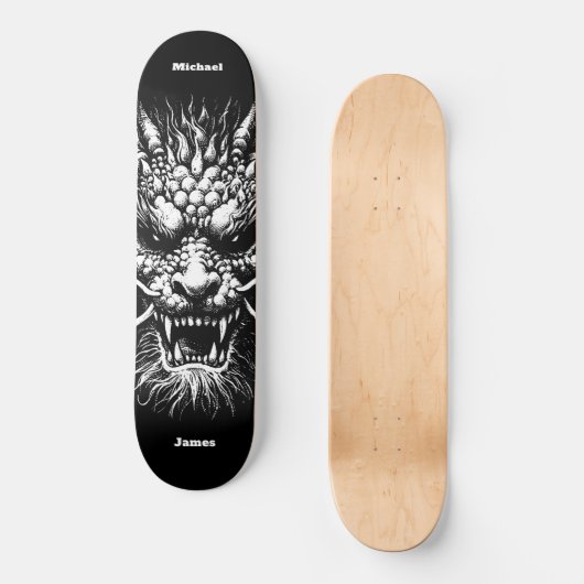 Fierce Dragon Personalized Persoonlijk Skateboard (Voorkant)
