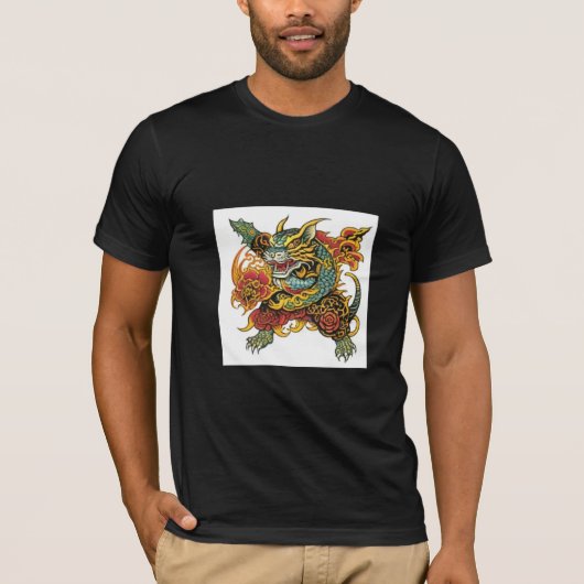 Fierce Dragon Tattoo Design T-shirt (Voorkant)
