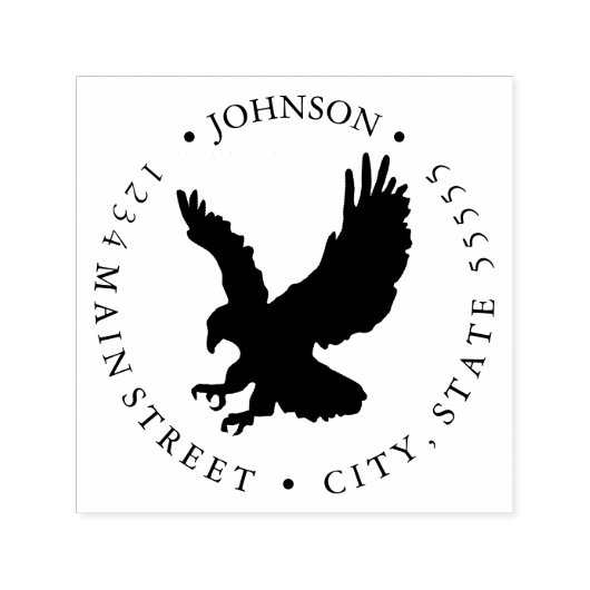 Fierce Eagle Flying Retourlabel Zelfinktende Stempel (Design)