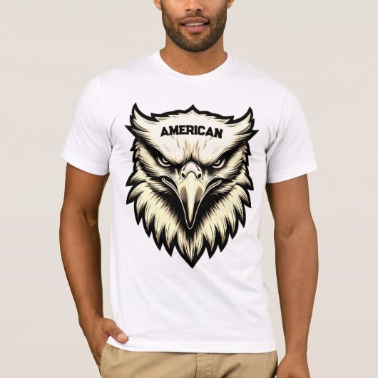 Fierce Eagle Head Custom Amerikaans T-shirt (Voorkant)
