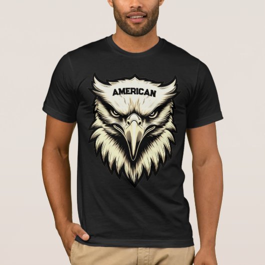 Fierce Eagle Head Custom Amerikaans T-shirt (Voorkant)